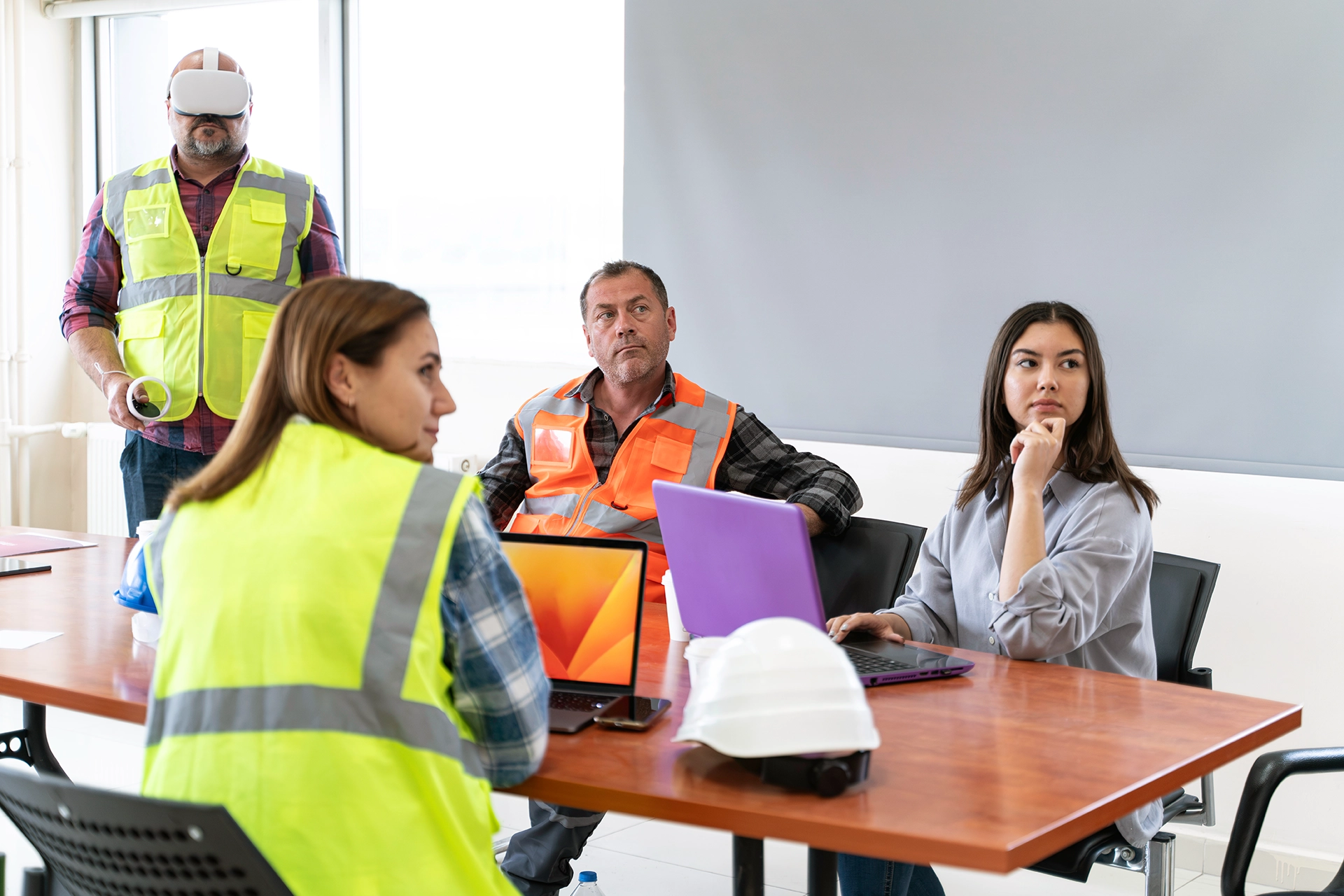 Workers Taking Part in Virtual Safety Training